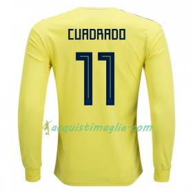 Divisa di Calcio Colombia Cuadrado 11 Prima Mondiali 2018 Manica Lunga